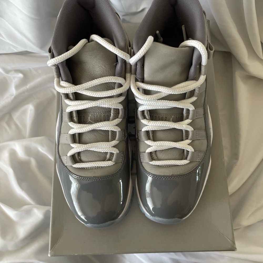 Gray and White High-Top Sneakers